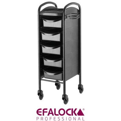 Efalock Piccolo Arbeitswagen 6002 CT Black Edition Mit ClicTec Rollen