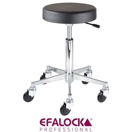 Efalock Rollhocker CliCTEC Rundsitz M silber