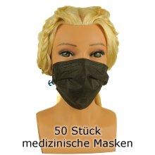 Medizinische Gesichtsmaske schwarz 50er