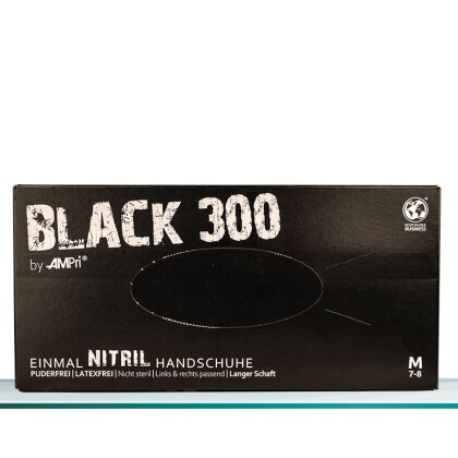 Ampri Nitril Handschuhe schwarz langer Schaft