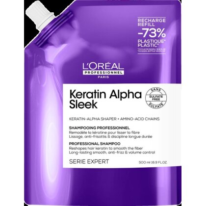 Loreal Keratin Alpha Sleek Shampoo Refill 500ml