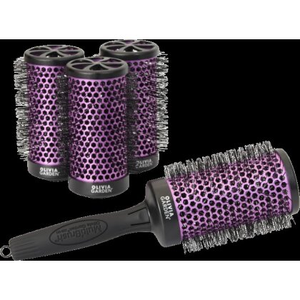 Olivia Garden Multibrush 4er Set 55 mm Lila mit Griff